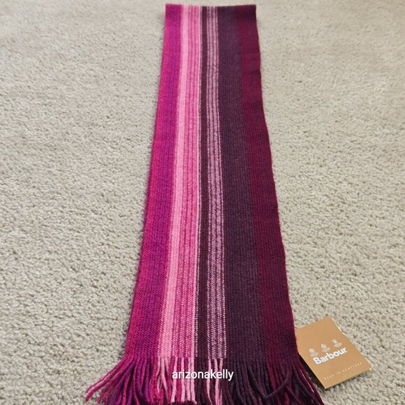 NWT Barbour Lambswool Knit Stripe Pink Purple - Picture 8 of 11